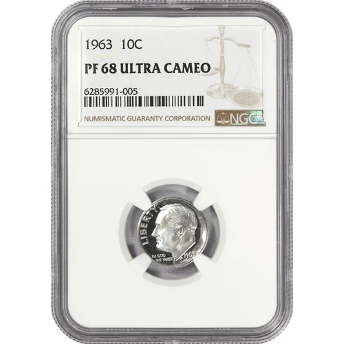 1963 Roosevelt Dime NGC PF-68 Ultra Cameo - Excellent Contrast - White Coin, dsq
