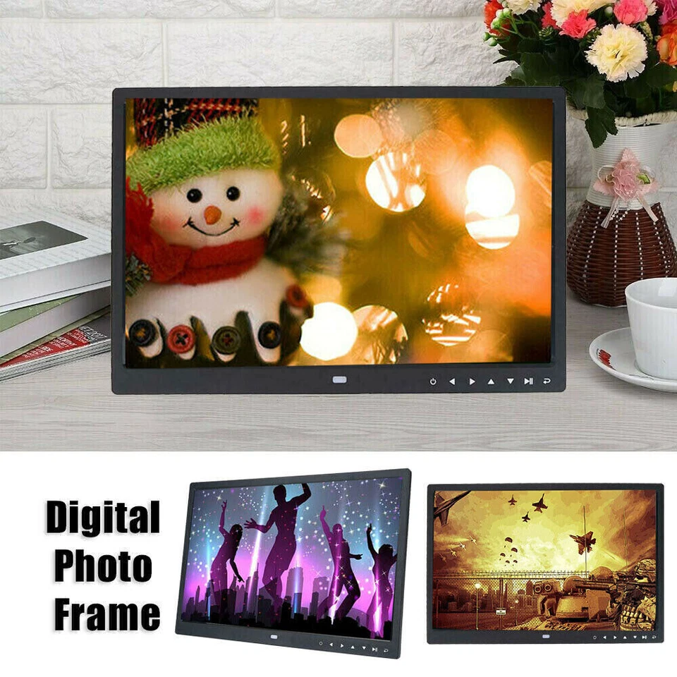 15 inch HD LED Digital Photo Frame Remote Control Clock Picture Movie MP4 Player - Image 3 of 4