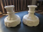 Westmoreland Milk Glass Paneled Grape Candlesticks - Set of 2 — photo 2