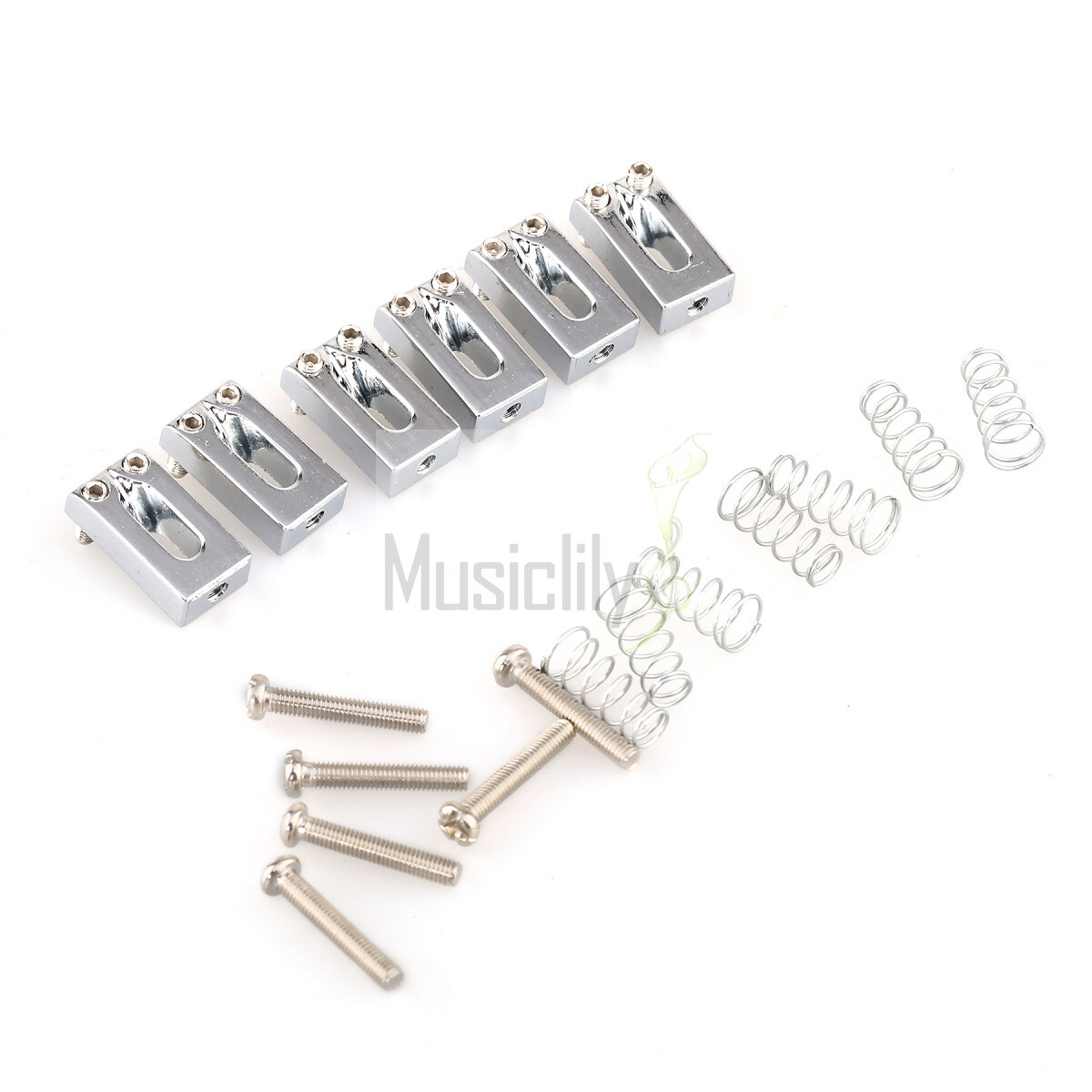 Musiclily 6Pcs Chrome Tremolo Bridge Saddle For Fender ST Electric