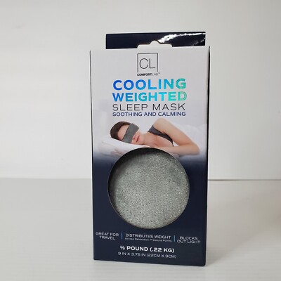 Cooling Weighted Sleep Mask MSRP $28 Soothing Calming Travel 1/2 Pound Grey New 