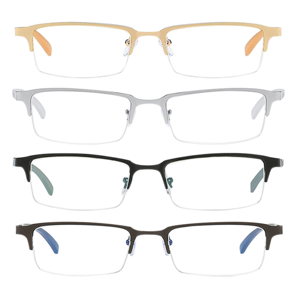 Men Business Anti Blue Light Glasses Computer TV Metal Half Frame Eyewear