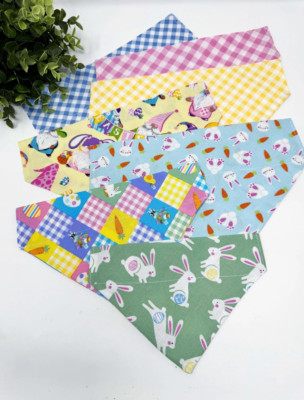 Easter Dog Bandana personalized, Over the collar pet scarf