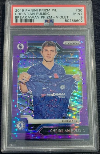 2019 Panini Violet Breakaway Rookie Prizm Soccer Christian Pulisic /75 PSA 9 Rc