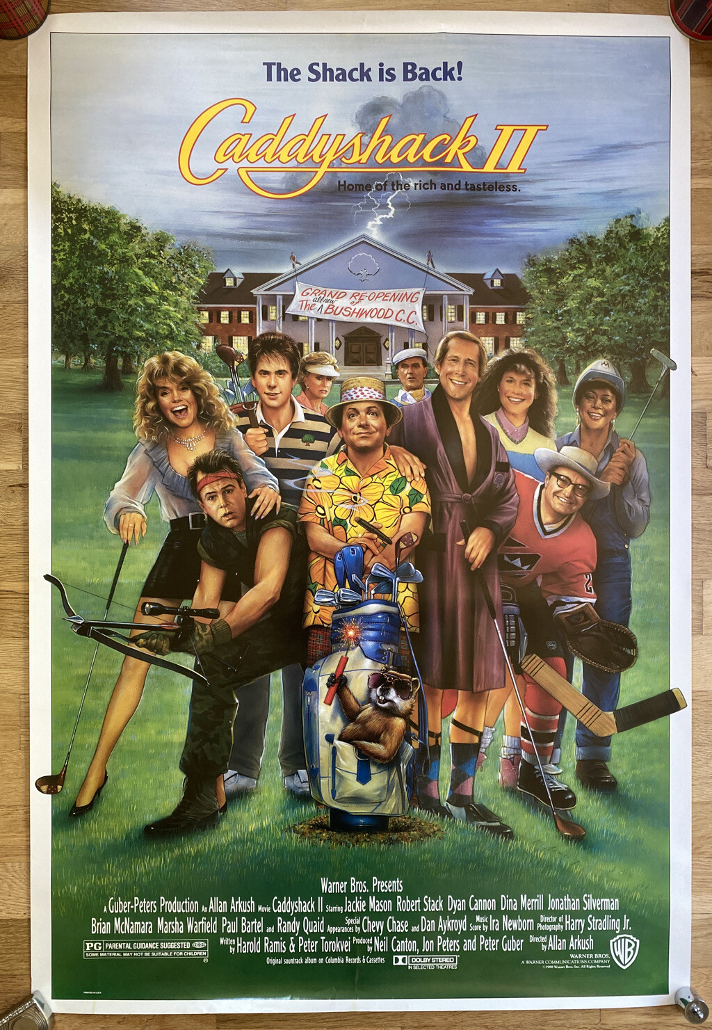 CADDYSHACK 2 1988 ORIGINAL 27x40 MOVIE POSTER! JACKIE MASON GOLF COMEDY ...