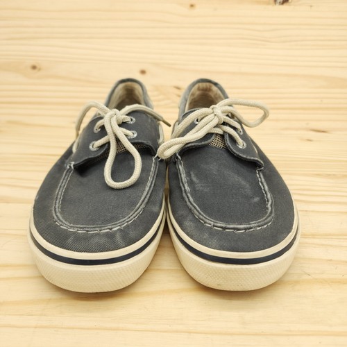 Sperry Men's Boat Shoes Sz 10 Gray Canvas Casual Deck Loafers Preppy Outdoor - Picture 2 of 8