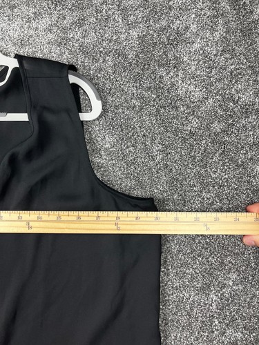 Abito Worthington donna grande mini linea A casual senza maniche tinta unita nero - Foto 6 di 9