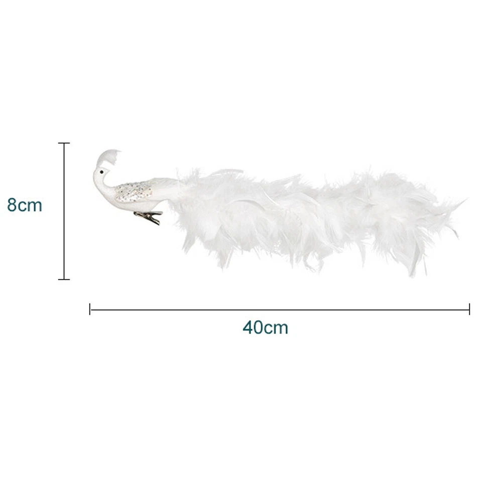 Simulierter Weißer Pfau Dekoration Dekorationen Natürliche Pfauenfeder DEU - Bild 4 von 4