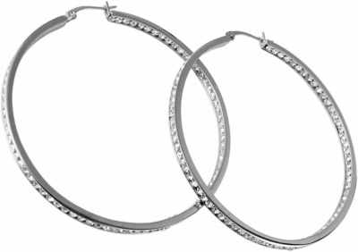 Titanium Titan Ohrhänger Ohrringe Klappcreolen Kreolen Silber Zirkonias Damen 40