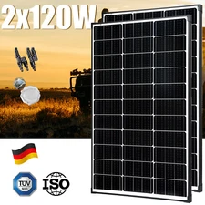 240W Watt 12V Monocrystalline Solar Panel (120W*2PCS) For RV Caravan Boat Camper