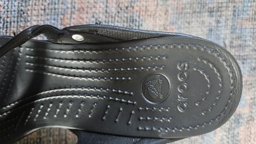 Crocs Cyprus IV High Heel Shoes Women's 9 Black Strappy Sandal Slip On Worn ONCE - Picture 11 of 13