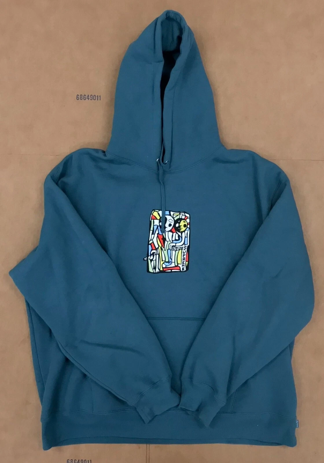 FW23 SUPREME NEIL BLENDER MOSAÏQUE SWEAT SHIRT À CAPUCHE ARDOISE BLEU TAILLE XXL (BLNK