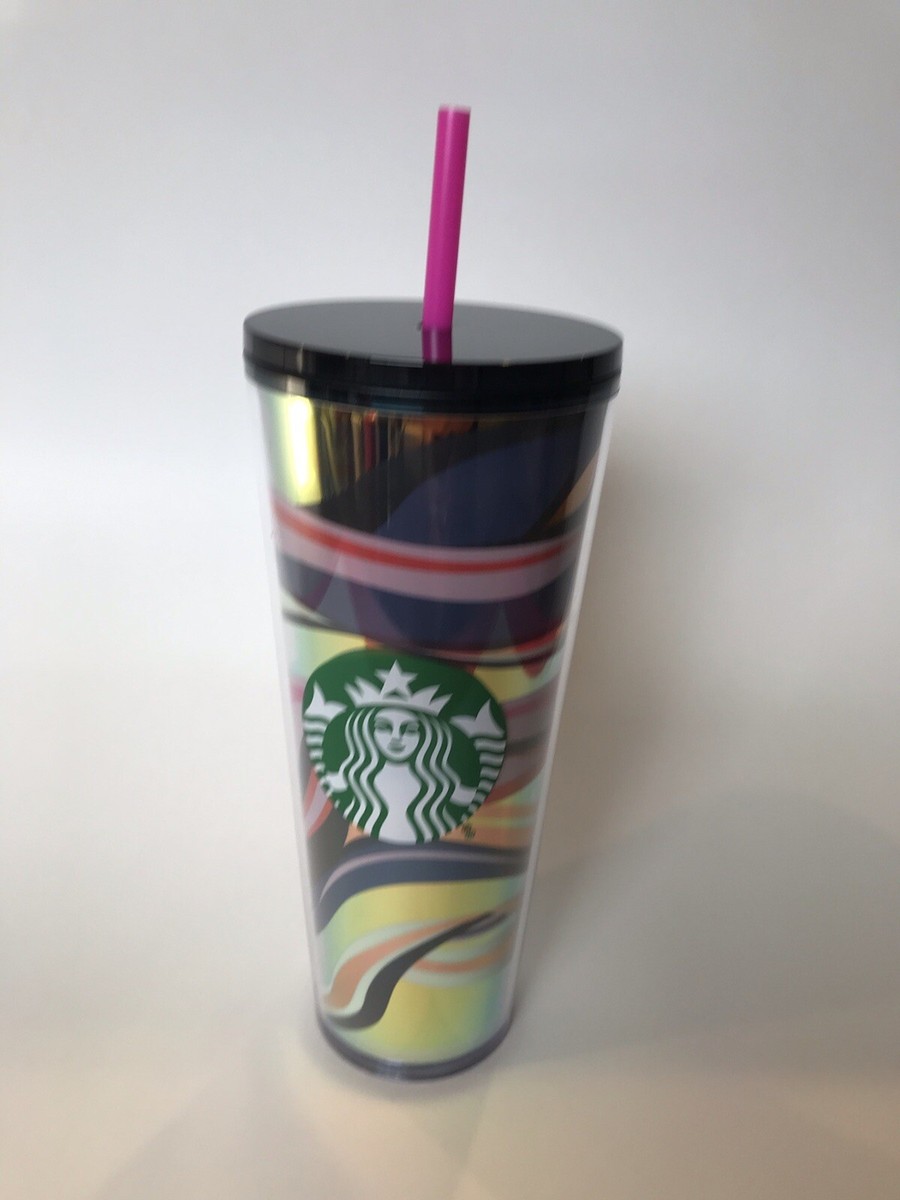 Starbucks 2021 Winter Holiday Multi Color Swirl 24oz Cold Cup Tumbler | eBay