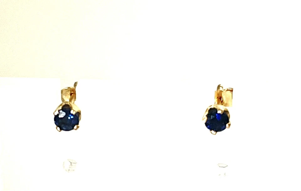 1 PAAR OHRSTECKER in 333/- 8 crt. GG mit ECHTEM SAFIR in versch. Größen - Bild 3 von 3