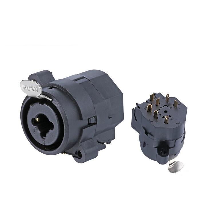 5x XLR Buchse 3-polig – Panel-Mount Sockel Für Audio-Geräte, Schwarz/silber