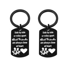 2pcs My Sister Stainless Steel Heart Friendship Keyring Best Friends Keychain
