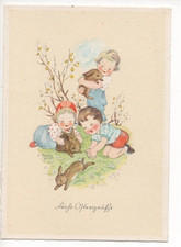 (1) ARTIST AK Sign.  STAUDT-ZOERA -- EASTER - CHILDREN - BUNNIES