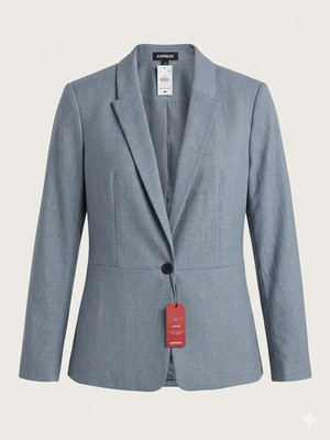 NWT Express Women's Stretch Blazer Professional Career Size 14 Soft Blue Gray