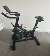 DMASUN Upright Exercise Bike with LCD Display Console, Black/Green, 1pc
