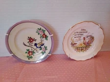 Vintage 2 Mini Decorative plates Trinket Dish Or wall Hanging England & Japan