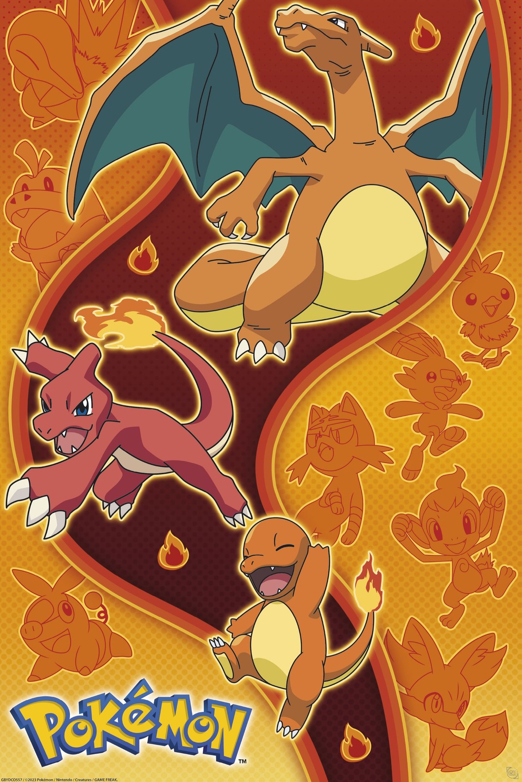 Pokémon Fire Type Maxi Poster - Laminated