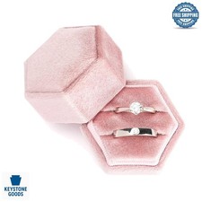 Elegante scatola per anelli esagonali in velluto per fidanzamento e regalo matrimonio
