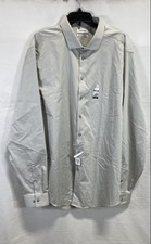 Calvin Klein Men's Gray Dress Shirt NWT Infinite Wrinkle Free Slim Tall 18.5