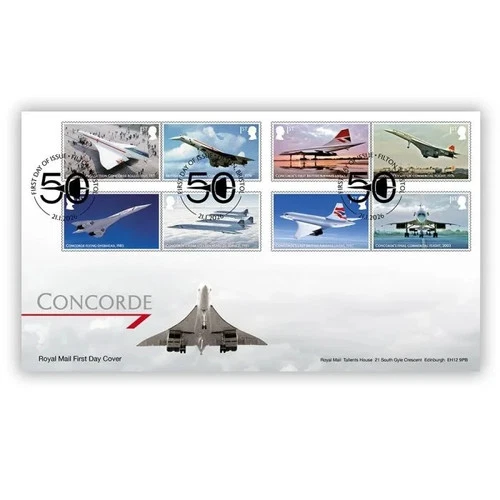 GB 2026 CONCORDE First Day Cover Stamp Set Filton, Bristol pmk, issue 21/01/2026