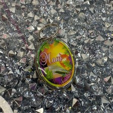 Maui Keychain - Yellow  Purple Tropical Souvenir