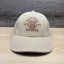 Reykjavik Iceland Hat Cap Strap Back Beige Vi...