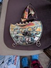 VINTAGE TIN COPPER COLOR SAILBOAT MOTION WIND-UP MUSIC BOX — photo 2