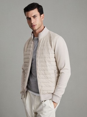 REISS HERREN Stone Flintoff Stepp- und Strickjacke mit Reißverschluss Größe M