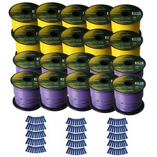Harmony Car Primary 16 Gauge Power Ground Wire 2000 Feet 20 Rolls Yellow Purple