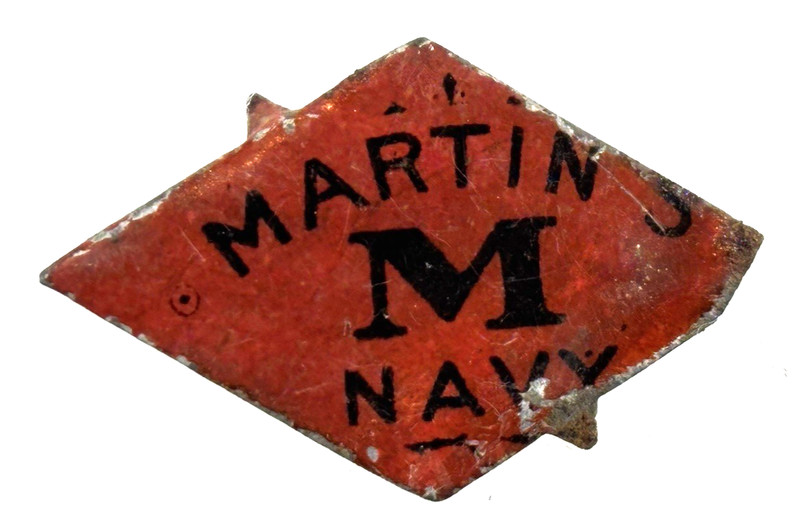 Vintage TOBACCO TIN TAG: 1870-1890 - Martin's M Navy