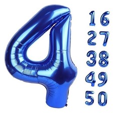 Balloons 40 Inch Big Foil Number Balloons Giant Balloon 14th Number 4 Navy Blue