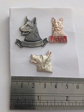 German Shepherd Police Dog Vintage Pin Badge Lot Of 3