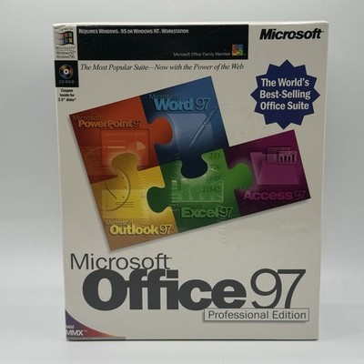 Microsoft Office 97 Professional Edition CD-ROM Software New Factory Sealed