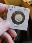 1963 D Roosevelt Dime 90% Silver Choice GEM BU Uncirculated BLAST WHITE 10c Coin