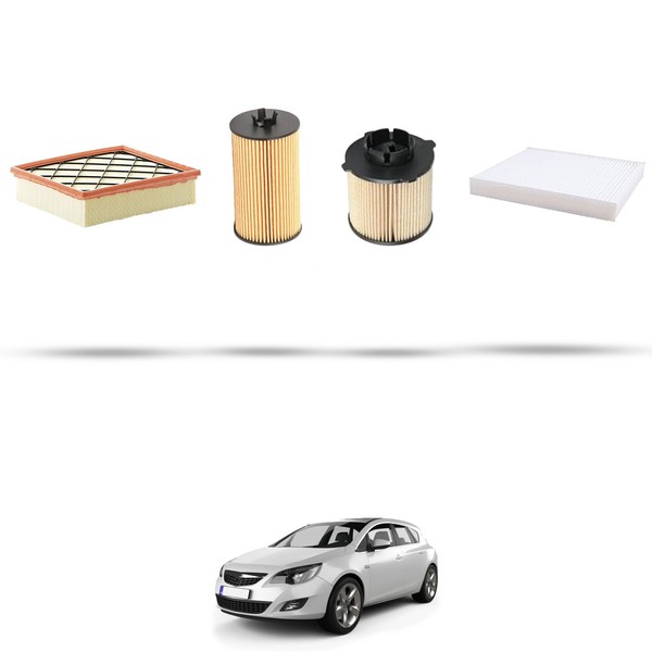 Hoffcar Set Service - 4 Filter Kompatibel Mit Opel Astra J, Gtc, Sw 1.6 Cdti 1-image