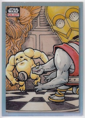 2023 Topps Star Wars Chrome Galaxy Refractor HOLOCHESS CONTEST 11 CHEWBACCA C3PO