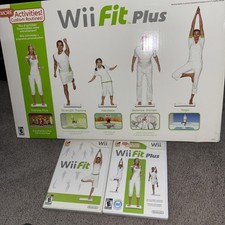 Nintendo Wii Fit Plus Wireless Balance Board+2 Games ,Rubber Cover & Carry bag