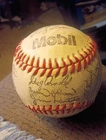 1970s  Rochester red Wings  Stamped Autographed Souvenir Baseball mobile Gas