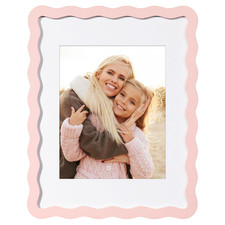 Nwdclf 11X14 Cute Picture Frame Wavy Curved Photo Frame 8X10 Mat And Real Glass