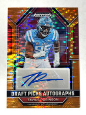 TAVIUS ROBINSON 2022 PANINI PRIZM ORANGE ROOKIE RC AUTOGRAPH AUTO #'D /49 RAVENS