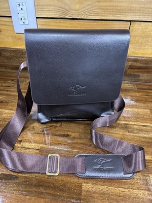 Boyidaishu Kangaroo Leather Crossbody Messenger Bag Brown Purse