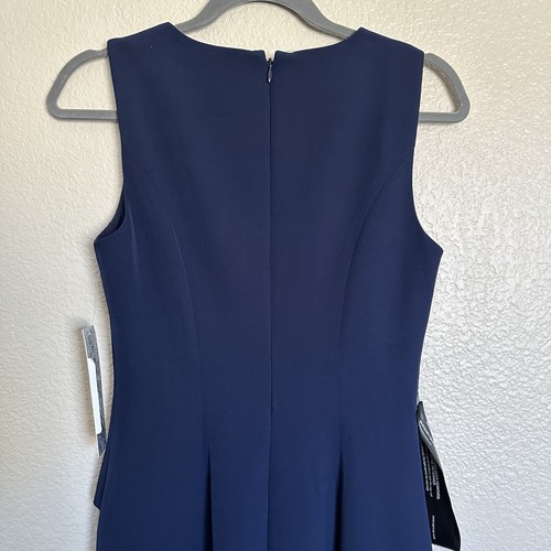 NWT Kay Unger Dress Jumpsuit Midnight Davina Crepe Walk Thru Sleeveless Stretch - Picture 6 of 13