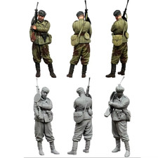 1/35 Scale WWII Soviet Soldier Figure PPSh SMG Winter Uniform Resin Kit Model