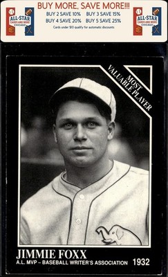 1991 Conlon Collection TSN #303 Jimmie Foxx Philadelphia Athletics