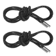 1-Pair Rhinestone Shoelaces 39" Crystal Cords for Sneakers Black