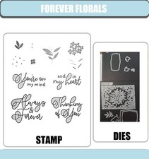 FOREVER FLORALS Stamp and Metal Cutting Dies for DIY Handmade Cards Scrapbook